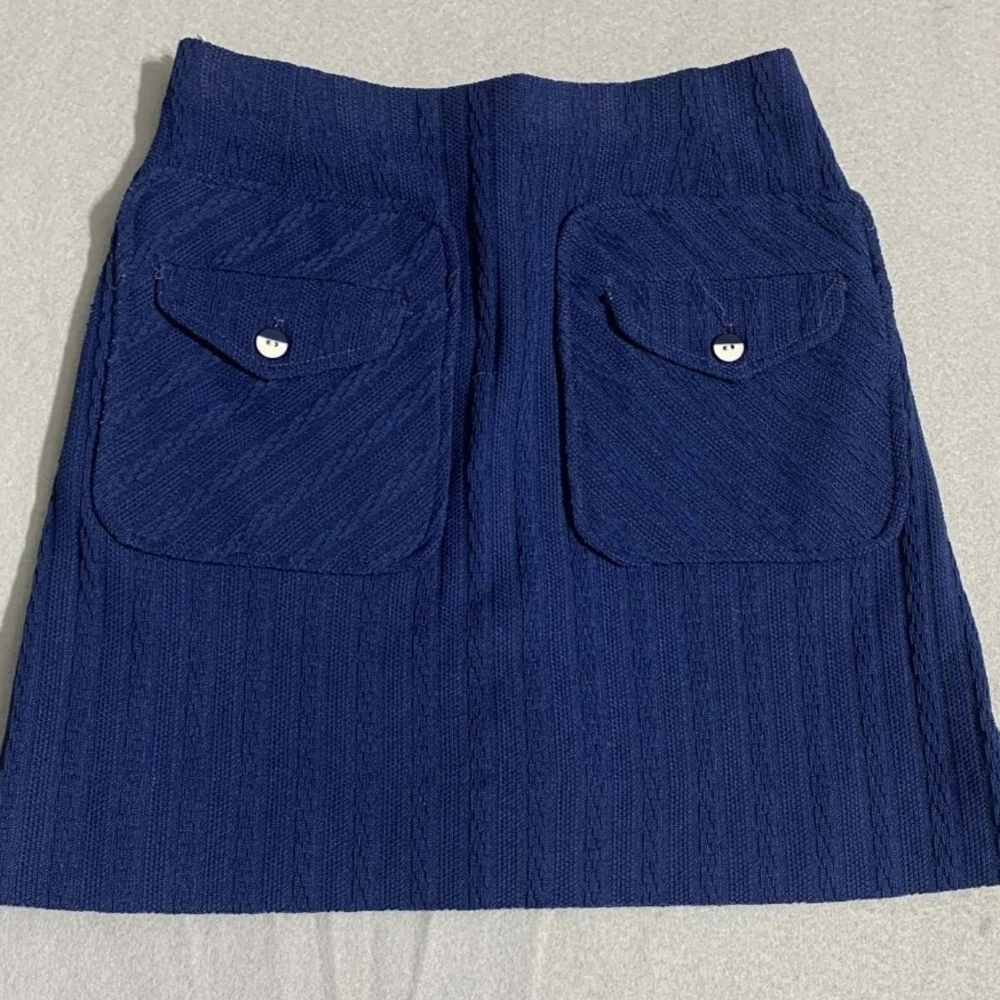 Vintage Di Fini Originals Navy Knit Skort 6 Tenniscore Sporty Retro Knit USA